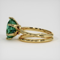 3.51 Ct. Bluish Green Sapphire Ring, 18K Yellow Gold 4