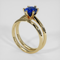 1.39 Ct. Blue Sapphire Ring, 18K Yellow Gold 2