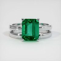 2.10 Ct. Emerald Ring, Platinum 950 1