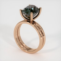 5.69 Ct. Greenish Brown Sapphire Ring, 18K Rose Gold 2