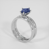 1.14 Ct. Blue Sapphire Ring, Silver 2