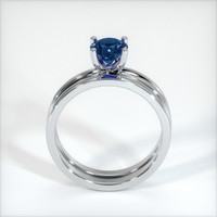 0.88 Ct. Greenish Blue Sapphire Ring, 10K White Gold 3