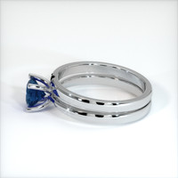 0.88 Ct. Greenish Blue Sapphire Ring, 10K White Gold 4