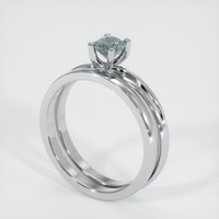 0.63 Ct. Sapphire Ring, 14K White Gold 2