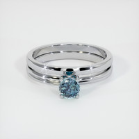 0.61 Ct. Sapphire Ring, 14K White Gold 1