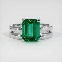 2.10 Ct. Emerald Ring, 18K White Gold 1