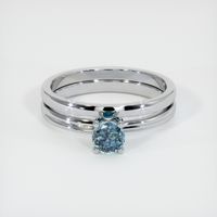0.61 Ct. Sapphire Ring, 18K White Gold 1