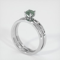 0.67 Ct. Sapphire Ring, 18K White Gold 2