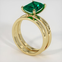 2.10 Ct. Emerald Ring, 18K Yellow Gold 2