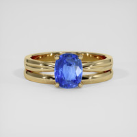 1.14 Ct. Blue Sapphire Ring, 18K Yellow Gold 1