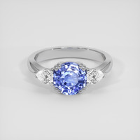 1.87 Ct. Purplish Blue Sapphire Ring, Platinum 950 1