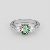 1.19 Ct. Green Sapphire Ring, Platinum 950 1