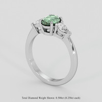 1.19 Ct. Green Sapphire Ring, Platinum 950 2