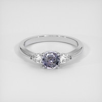 0.77 Ct. Greyish Blue Sapphire Ring, Platinum 950 1
