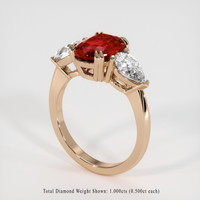 3.01 Ct. Ruby Ring, 18K Rose Gold 2