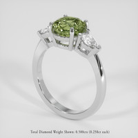 2.58 Ct. Greenish Yellow Sapphire Ring, 14K White Gold 2