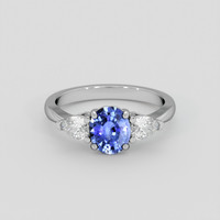 1.09 Ct. Blue Sapphire Ring, 18K White Gold 1