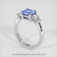1.87 Ct. Purplish Blue Sapphire Ring, 18K White Gold 2