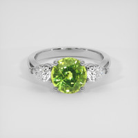 2.94 Ct. Green Sapphire Ring, 18K White Gold 1