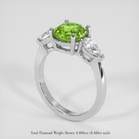 2.94 Ct. Green Sapphire Ring, 18K White Gold 2