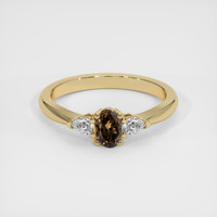 0.90 Ct. Brown Sapphire Ring, 10K Yellow Gold 1