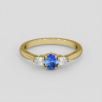 0.36 Ct. Blue Sapphire Ring, 14K Yellow Gold 1