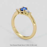 0.36 Ct. Blue Sapphire Ring, 14K Yellow Gold 2