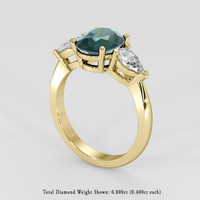 2.70 Ct. Bluish Green Sapphire Ring, 14K Yellow Gold 2