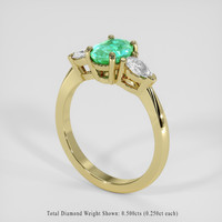 0.96 Ct. Emerald Ring, 18K Yellow Gold 2
