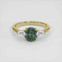 1.23 Ct. Green Sapphire Ring, 18K Yellow Gold 1