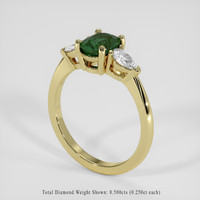 1.23 Ct. Green Sapphire Ring, 18K Yellow Gold 2