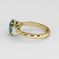 2.70 Ct. Bluish Green Sapphire Ring, 18K Yellow Gold 4