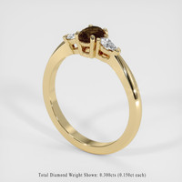 0.90 Ct. Brown Sapphire Ring, 18K Yellow Gold 2