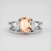 2.00 Ct. Padparadscha Sapphire Ring, Platinum 950 1