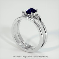 0.81 Ct. Blue Sapphire Ring, Platinum 950 2