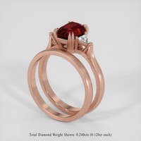 2.01 Ct. Ruby Ring, 14K Rose Gold 2