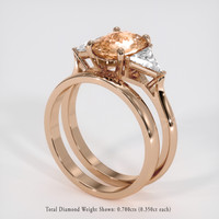 2.00 Ct. Padparadscha Sapphire Ring, 14K Rose Gold 2