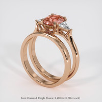 1.46 Ct. Padparadscha Sapphire Ring, 14K Rose Gold 2