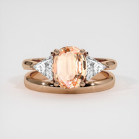 2.00 Ct. Padparadscha Sapphire Ring, 18K Rose Gold 1