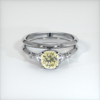 1.15 Ct. Yellow Sapphire Ring, 10K White Gold 1
