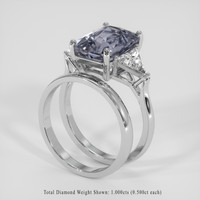 5.97 Ct. Bluish Grey Spinel Ring, 14K White Gold 2