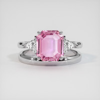3.08 Ct. Pink Sapphire Ring, 14K White Gold 1