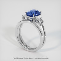 5.03 Ct. Blue Sapphire Ring, 14K White Gold 2