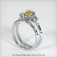 1.15 Ct. Yellow Sapphire Ring, 14K White Gold 2
