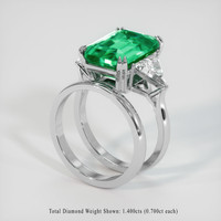 6.43 Ct. Emerald Ring, 18K White Gold 2
