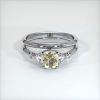 1.28 Ct. Yellow Sapphire Ring, 18K White Gold 1