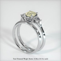 1.28 Ct. Yellow Sapphire Ring, 18K White Gold 2