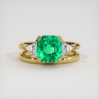 2.93 Ct. Emerald Ring, 18K Yellow Gold 1