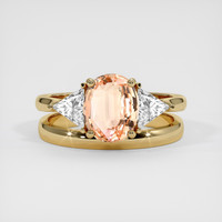 2.00 Ct. Padparadscha Sapphire Ring, 18K Yellow Gold 1
