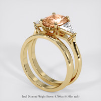 2.00 Ct. Padparadscha Sapphire Ring, 18K Yellow Gold 2